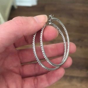Stella and Dot silver hoops